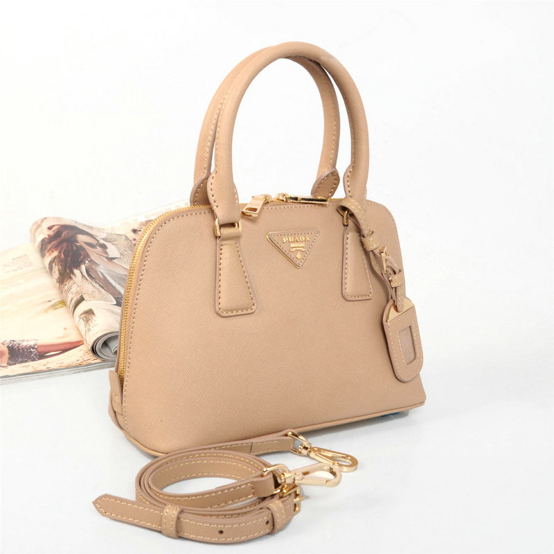 2014 Prada Saffiano Leather mini Two Handle Bag BN0826 apricot for sale - Click Image to Close